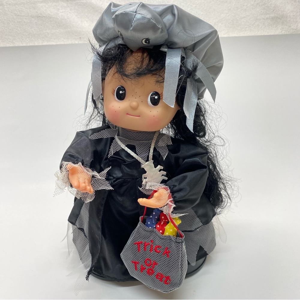 Small Fry by Telco Halloween Witch Doll that Moves Holding Trick or Treat Wicked